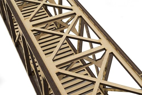 Miniatura 4 de War World Scenics Puente de viga ferroviaria de bajo detalle de una sola vía 15.748 in - Diorama ferroviario modelo OOHO