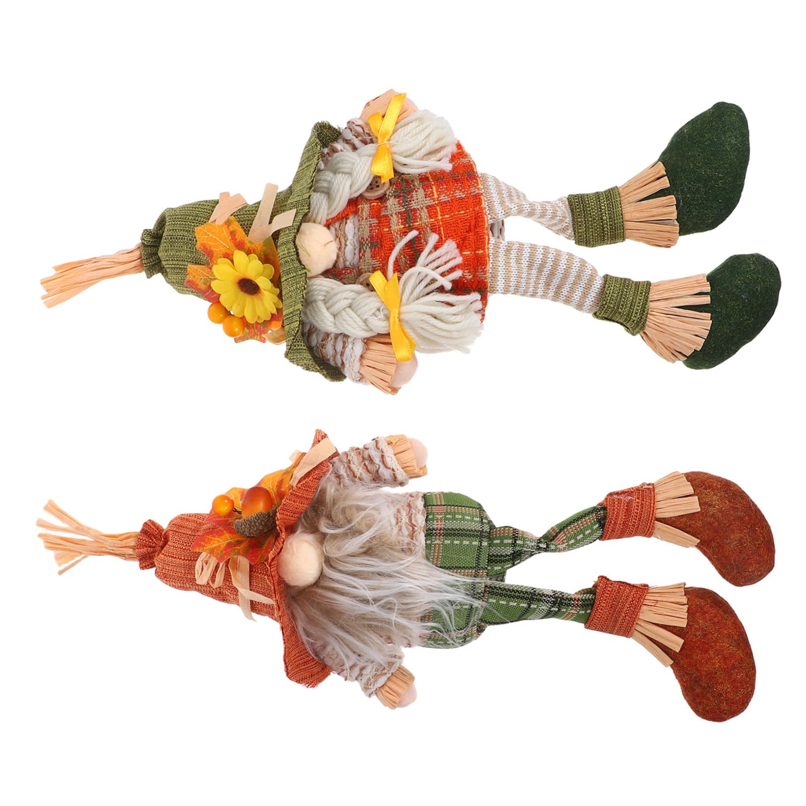 ORFOFE Statuine Autunnali per Ringraziamento, Figure Decorativi in Poliestere per Arredamento Domestico Stagionale 2 Pezzi
