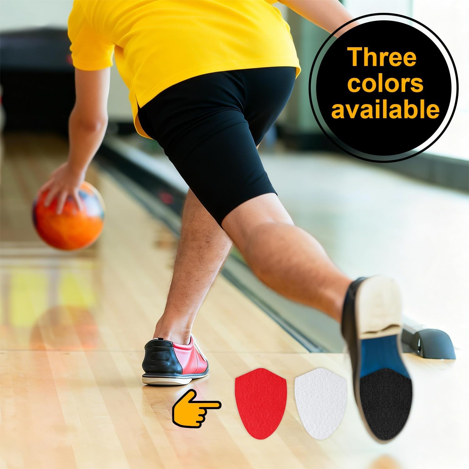 Bowling Shoe Slide Pads 3 Pairs Universal Glide Soles Replacement Felt Shoe Sliders for Most Bowling Shoes, Multicolor Bowling Shoe Conversion Kit Accessories for Men Women