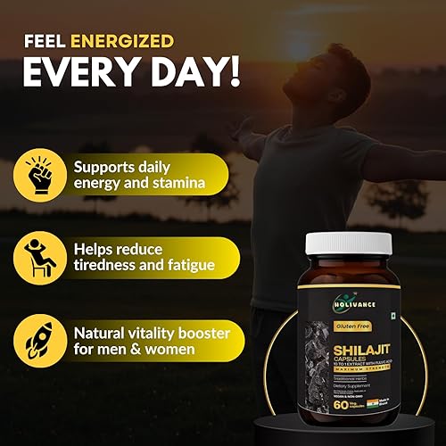 Miniatura 2 de Shilajit Cápsulas – Extracto 10:1 con ácido fúlvico – Máxima fuerza – 60 cápsulas veganas | Sin gluten | Vegano y sin OMG | Suplemento dietético de
