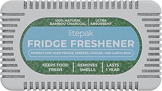 Fridge Deodorizer & Odor Eliminator - More Powerful Than Baking Soda - Bamboo Activated Charcoal Bags Odor Absorber For Refrigerator or Freezer (1 Pack)