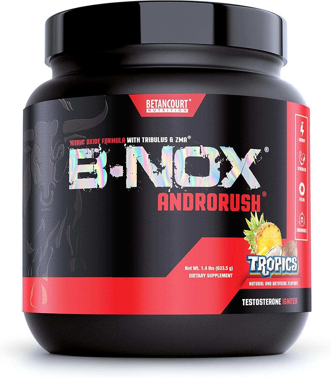 Betancourt Nutrition B-Nox Androrush Pre-Workout, Tropical Punch, 22.3 Ounce : Health & Household