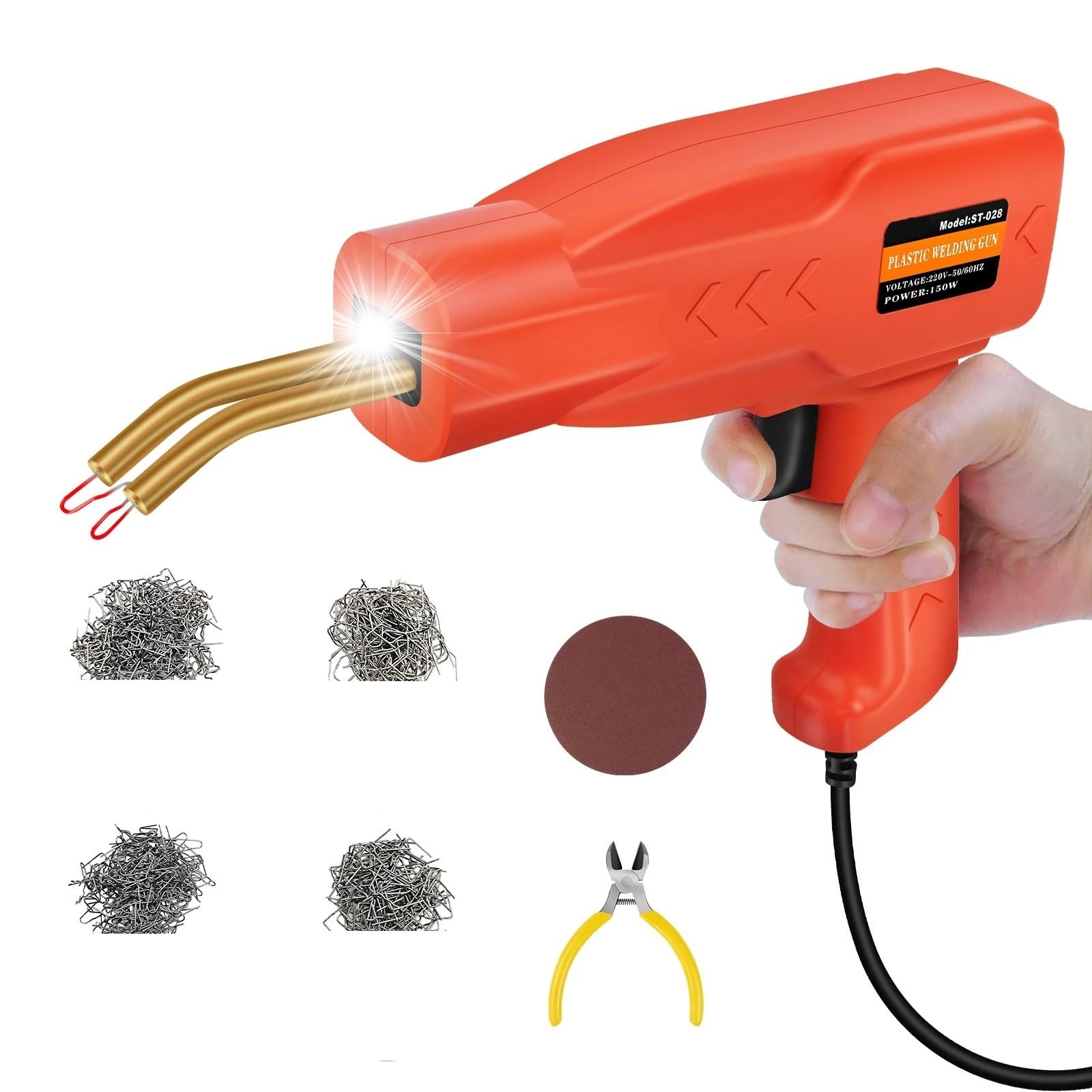 Kit Riparazione Paraurti Auto Kit di Riparazione paraurti Auto con saldatrice per plastica da 150 W, acchina di Saldatura con Punti Metallici Caldi da 800 Pezzi
