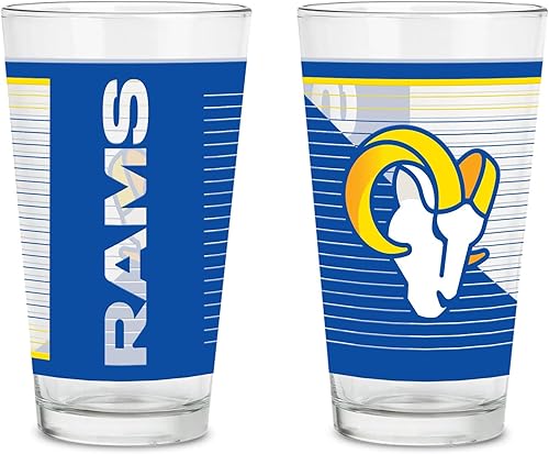 Rico Industries NFL Football Main - Vasos de pinta de 16 onzas con logotipo impreso digitalmente, práctico juego de 2 vasos clásicos, regalo
