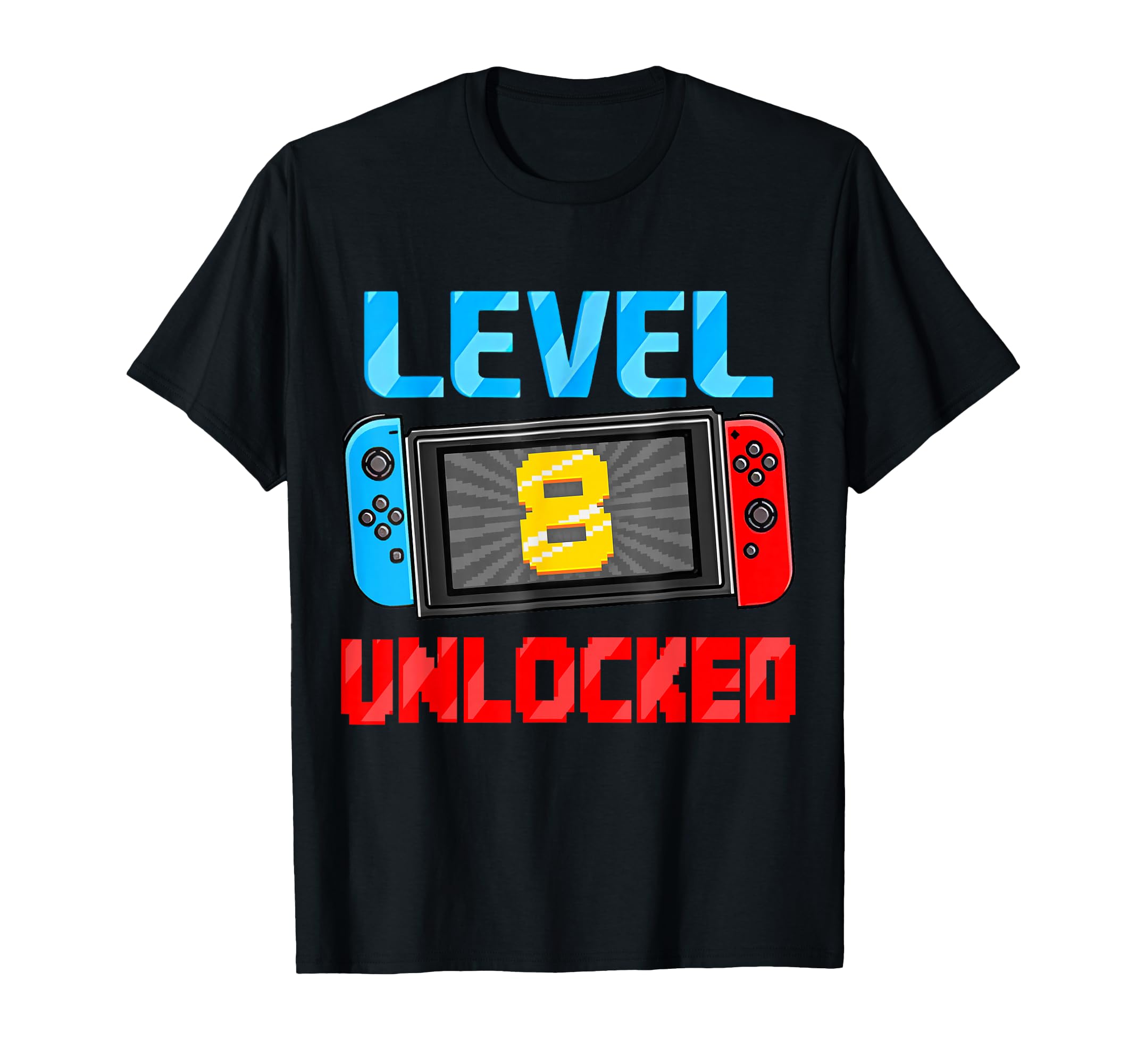 Level 8 Unlocked Gamer 8th Birthday Gift Video Game Boys T-Shirt