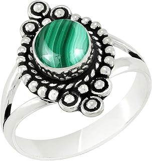 Natural Stone Rings for Women, Handmade Solitaire Rings for Women, 1 Stone Rings for Women, Ring Size 5-12 for Women, Silv...