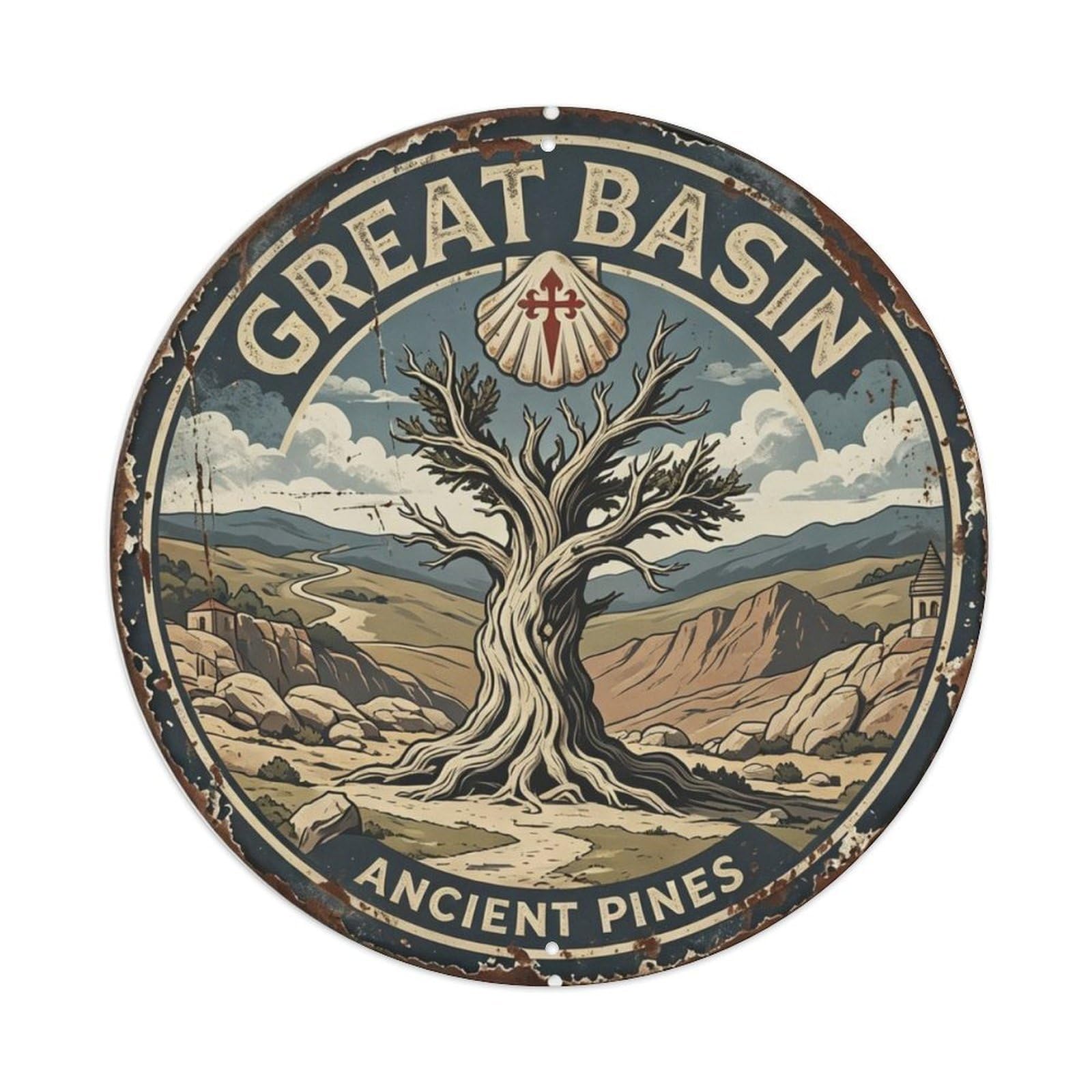 Great Basin Ancient Pines Metal Tin Sign Plaque