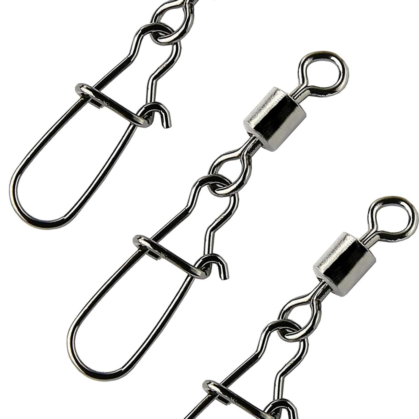 Yonihawk Swivels with Duo Lock Snap Rolling Swivel and Snap for Saltwater Fishing Freshwater Fishing
