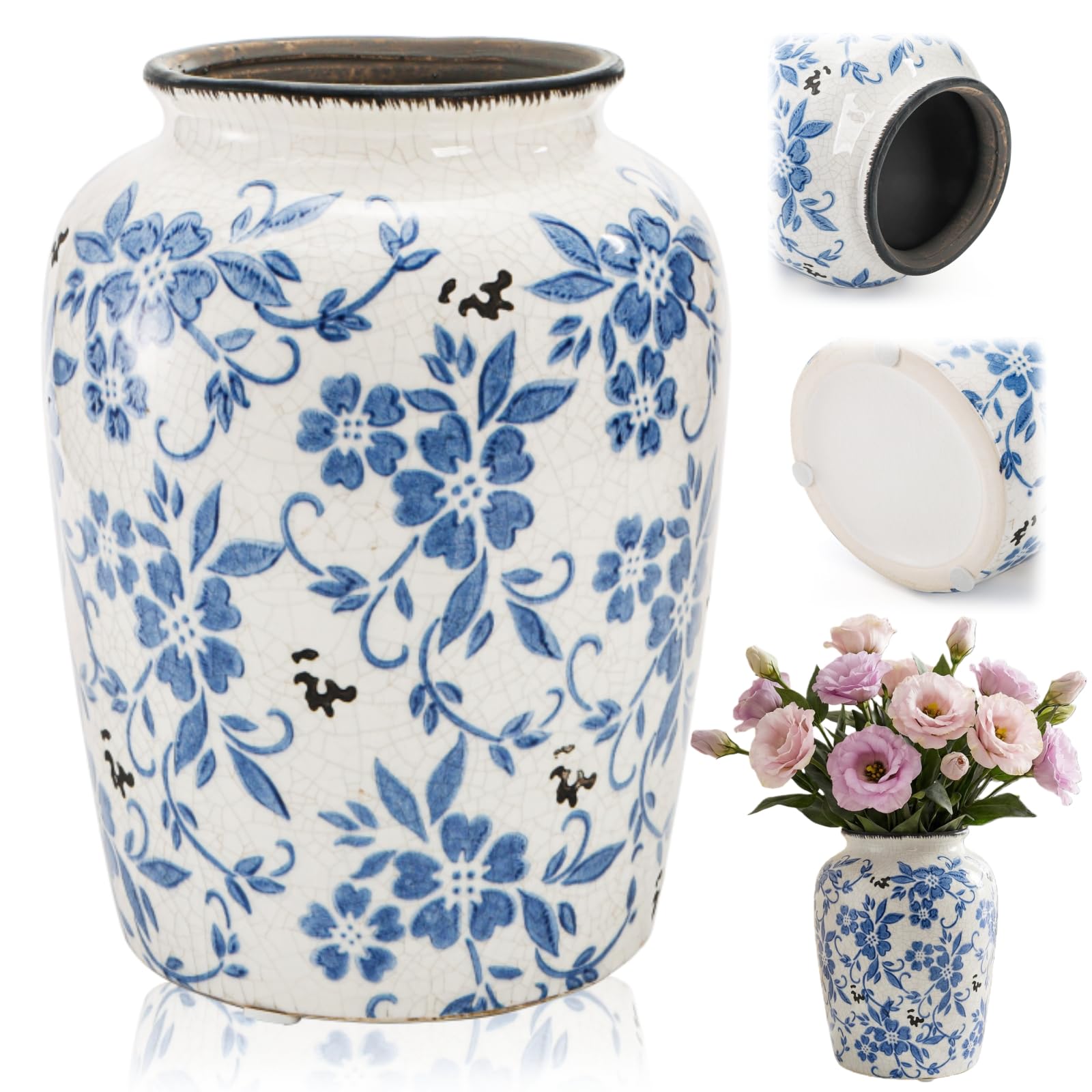 Amazon.com: Goaste Vintage Blue and White Porcelain Vase, 7.7 Inch