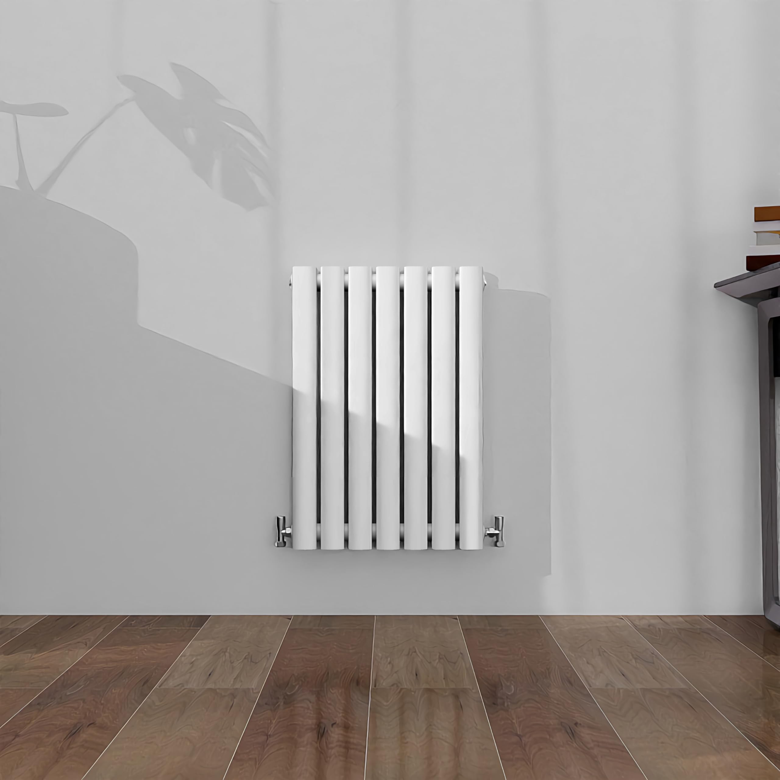 SLINE SANITARY Horizontal Oval Column Rradiator Bathroom Central Heating White 600×413mm Double Panel Radiator