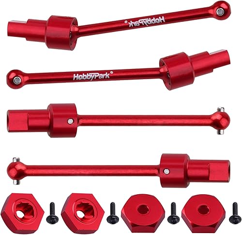 Miniatura 6 de Hobbypark Montaje de eje de transmisión de aluminio de metal delantero y trasero y cubos de rueda hexagonales para actualizaciones Traxxas 118