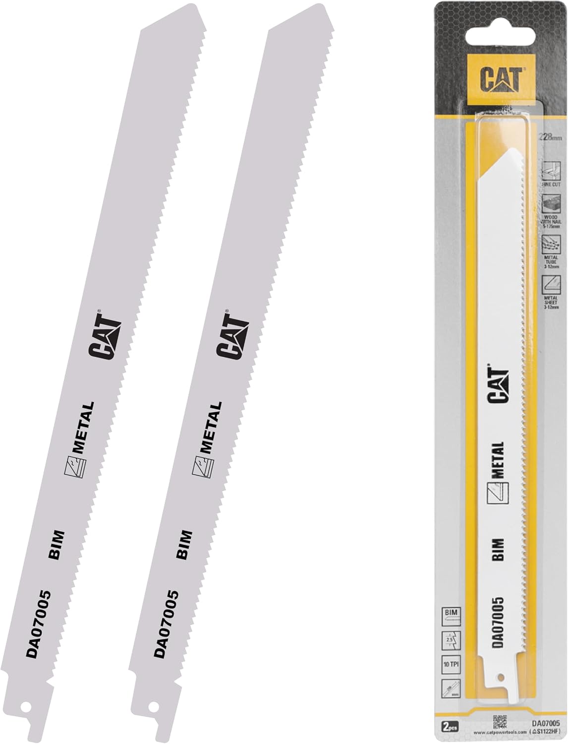 CAT DA07005 228mm Profesyonel Metal/Çivili Ahşap Kesme Tilki Kuyruğu Testere Ucu 2 Parça