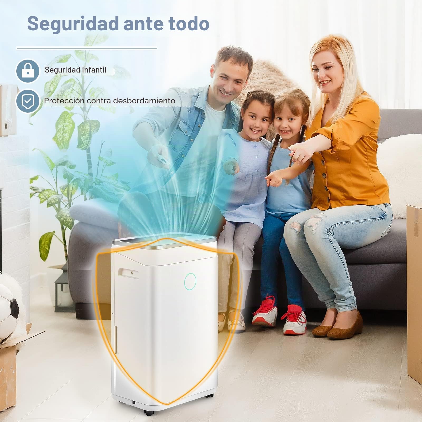 RELAX4LIFE Deshumidificador Portátil de 25L/24H para 50㎡ con Depósito de 6,5L, Deshumidificador de Aire con Función Secadora de Ropa, Ventilación de 2 Velocidades, 3 Modos y Temporizador 1-24H