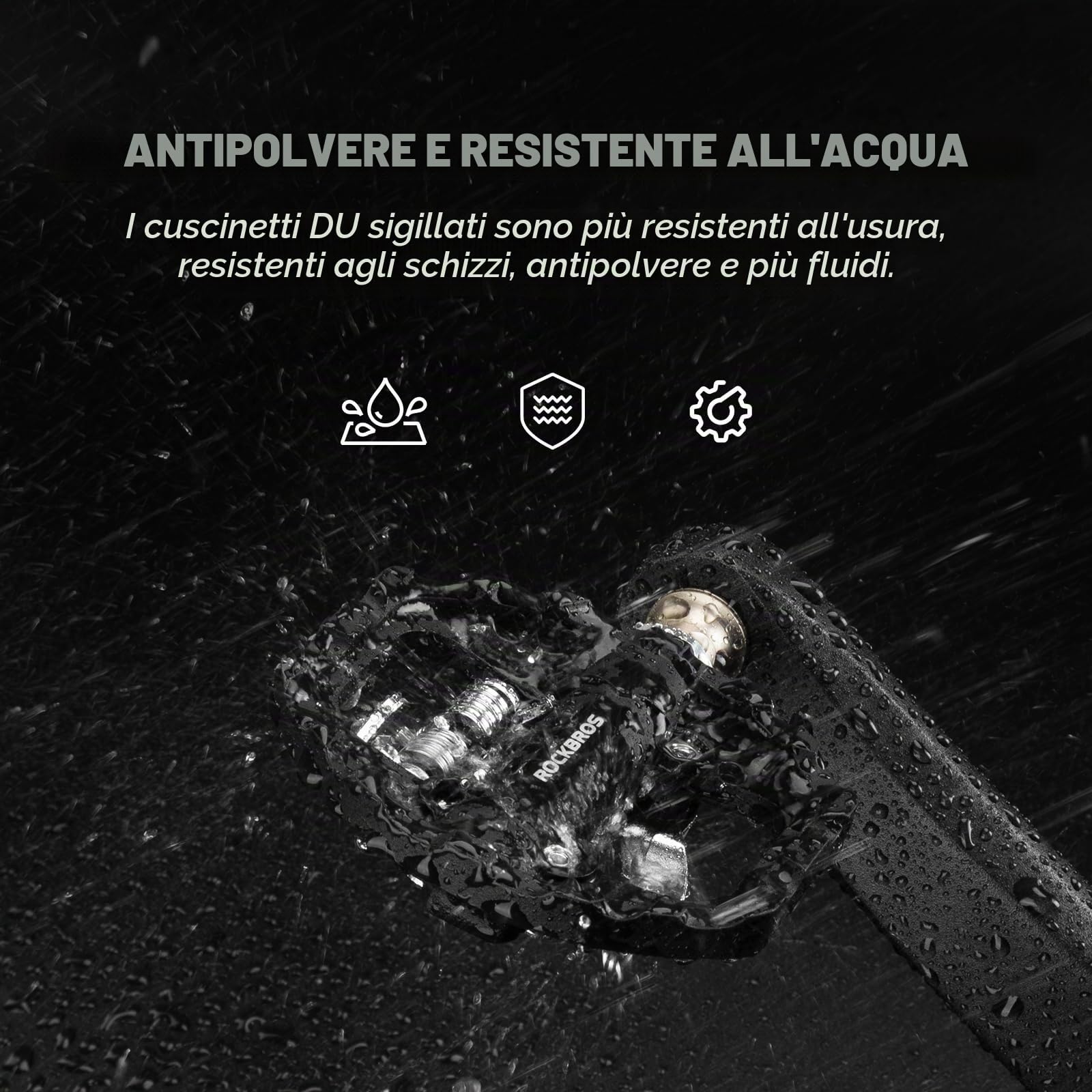 ROCKBROS Pedali Flat MTB Nylon Antiscivolo Larga Piattaforma 9/16" | Pedali Bici Leggeri con Doppia Funzione e Accessori Inclusi, Ideali per Strada, MTB e Gravel