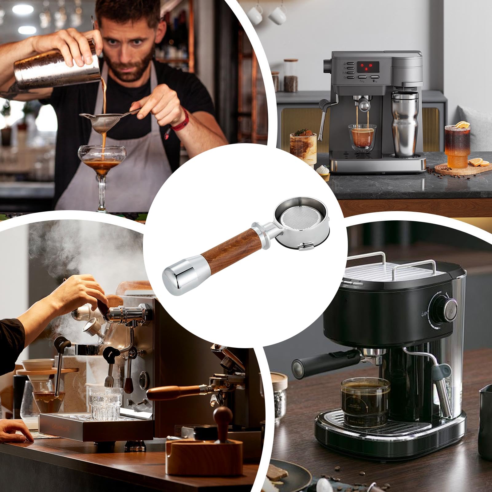 Uchwyt do espresso bez , uchwyt do espresso, 14 x 3,6 cm, zamiennik filtra filtra do kawy, zestaw uchwytów do piwa, wzór 58 mm, do domowych barów, kuchni, kawiarni komercyjnych