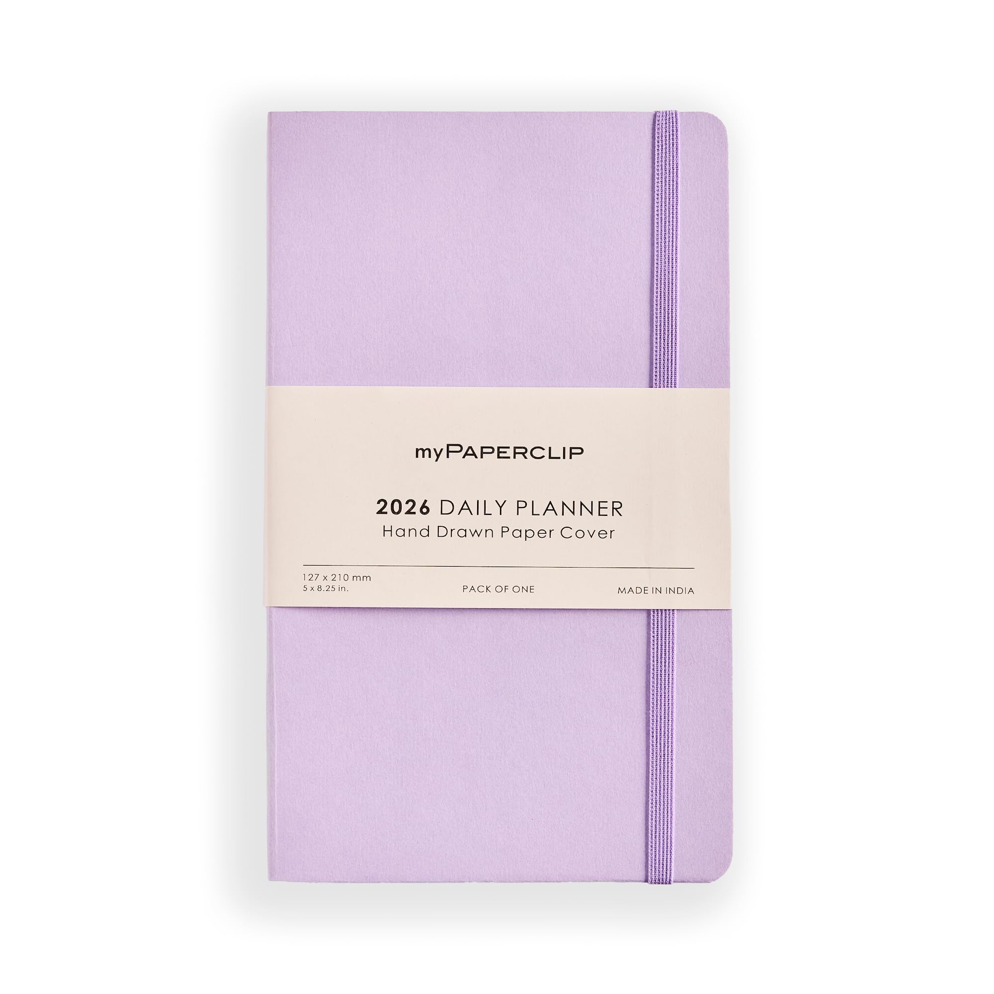 myPAPERCLIP 2026 Daily Planner Dated | Medium (5" * 8.25") Size, Durable Soft Cover | 384 Pages, 80 GSM | Flat Lay Design | Bookmark & Elastic Closure | Lilac-image-32