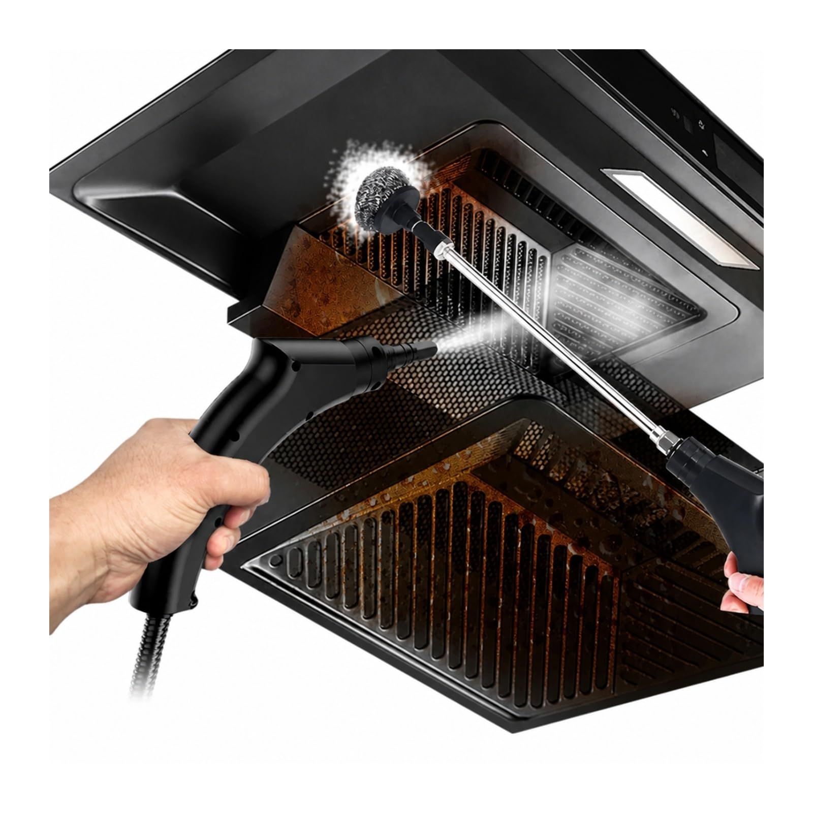 Środek do czyszczenia mopa parowego, Myjka parowa wysokociśnieniowa i wysokotemperaturowa, czyszczenie klimatyzacji kuchennej, sprzętu AGD(Black)