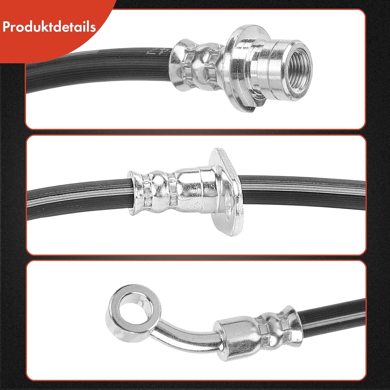 A-Premium Front Driver and Passenger Brake Hydraulic Hose Compatible with Select Honda Models - CR-V 2002 2003 2004 2005 2006 2.4L - Replace# 01465S9A000(Pack of 2)