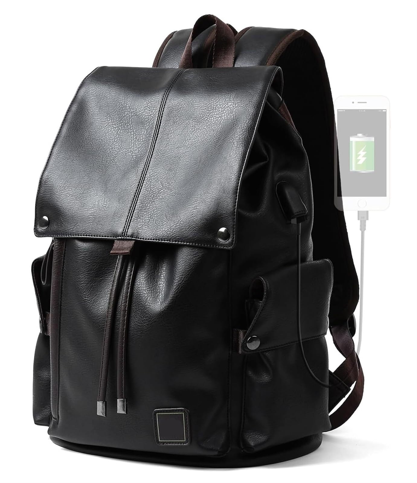 Mochila informal Mochila De Cuero Para Ordenador Portátil De 17,3 Pulgadas, Bolso Escolar Para Hombre, Bolso Grande, Resistente Al Agua, Trabajo, Universidad para Viaje Negocio Universidad