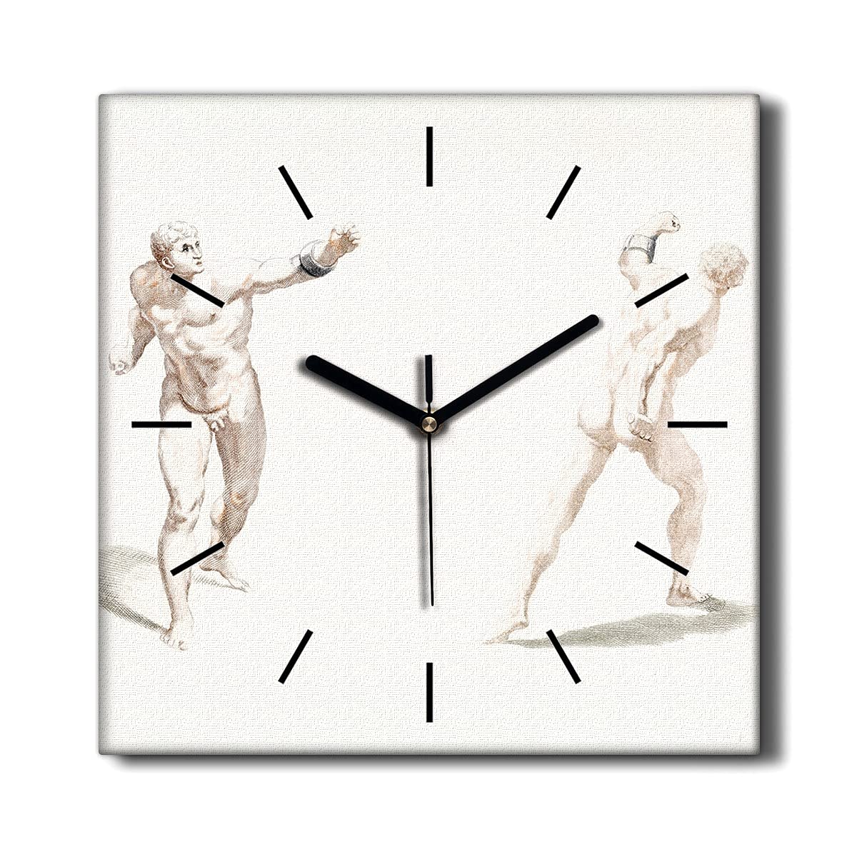 Horloge Murale sans tic-tac pour Le Salon Toile Coloray 30x30cm