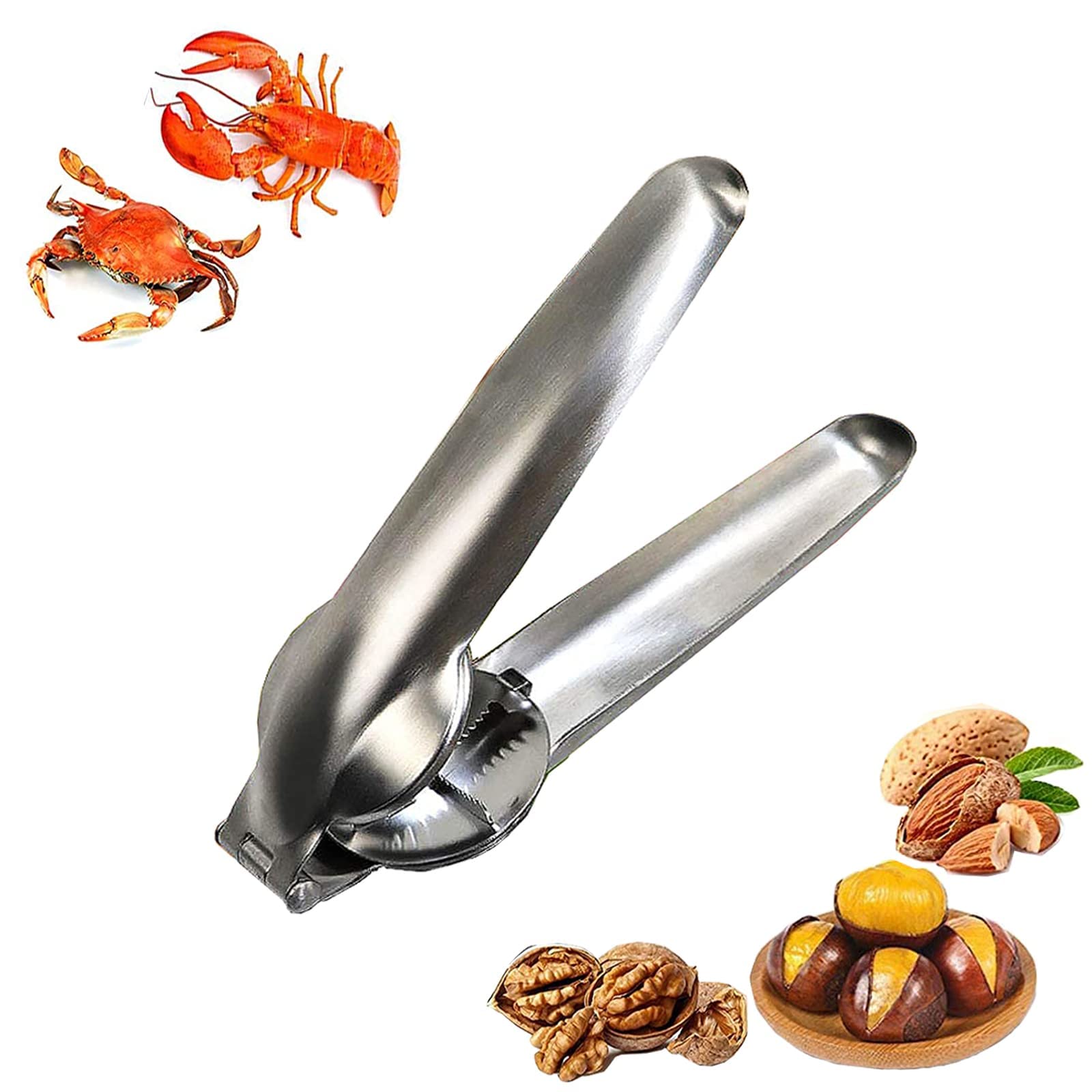 THE WHITE SHOP Nutcracker Chestnut Clip, Nut Cracker Sheller Walnut Pliers, Metal Nut Opener Plier, 304 Stainless Steel Kitchen Tools Multifunctional Chestnut Opener Nut Walnut (Stainless steel-A)