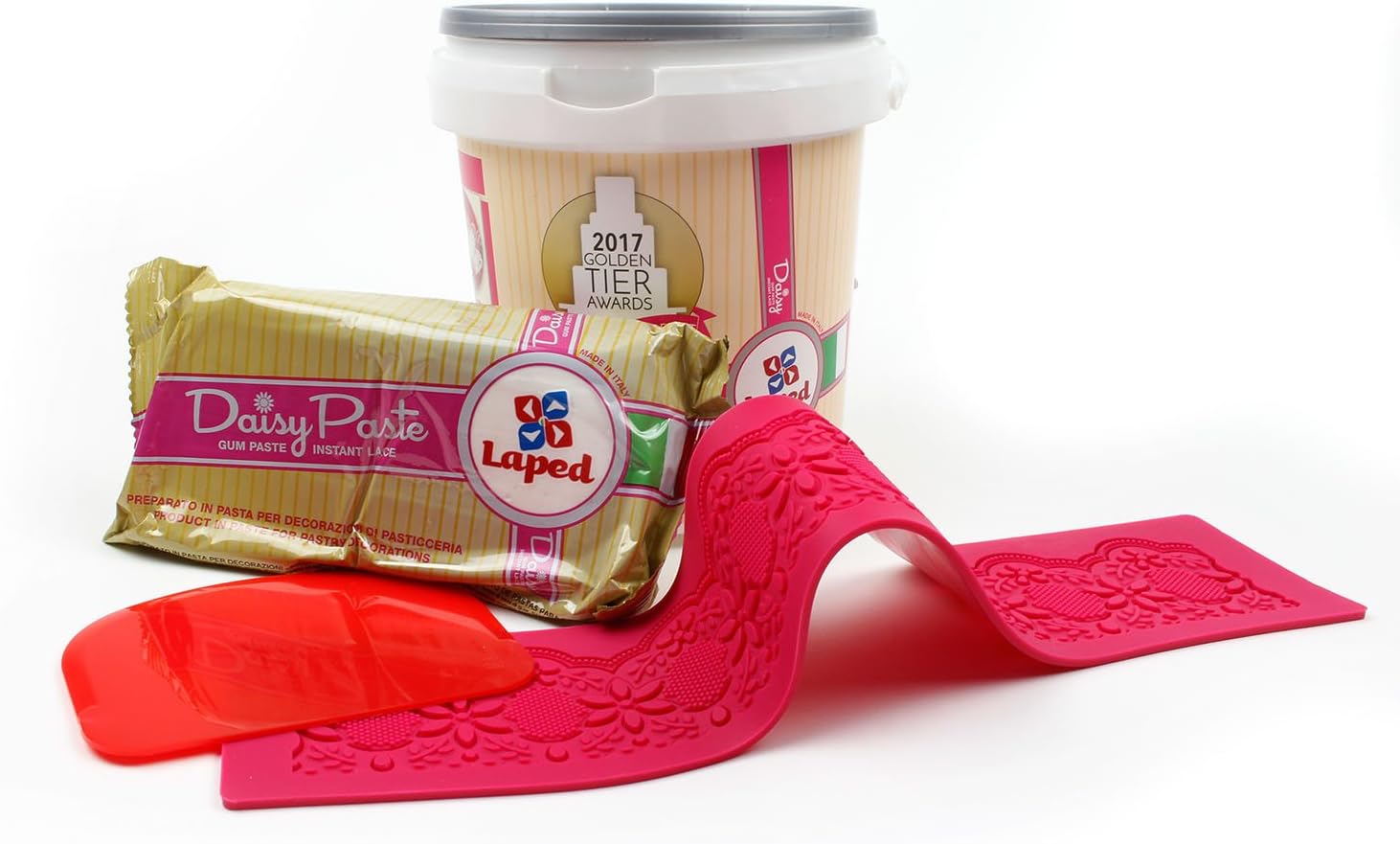 Laped Daisy Starter Kit: 1 Pack Daisy Paste 1.1 Lb, 1 Plastic Scraper & 1 Primavera Silicone Mat