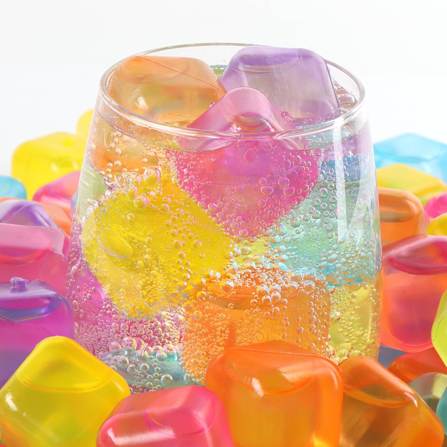 COM-FOUR® 120 Cubitos de Hielo Reutilizables Colores para Fiestas Refrescar Bebidas