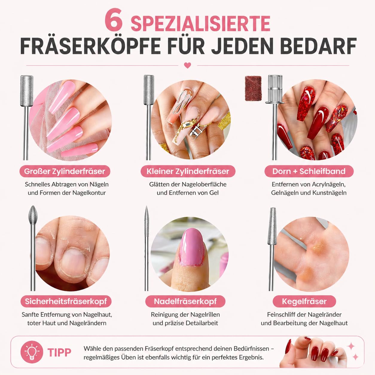 Gelnägel Starter Set für Anfänger, Kabelloser Nagelfräser mit Integriertem UV-Licht, UV Gel Nagellack Set mit Base Coat, Top Coat und Farbe Rot, Komplettes Nagelset zum Nägel Selber Machen