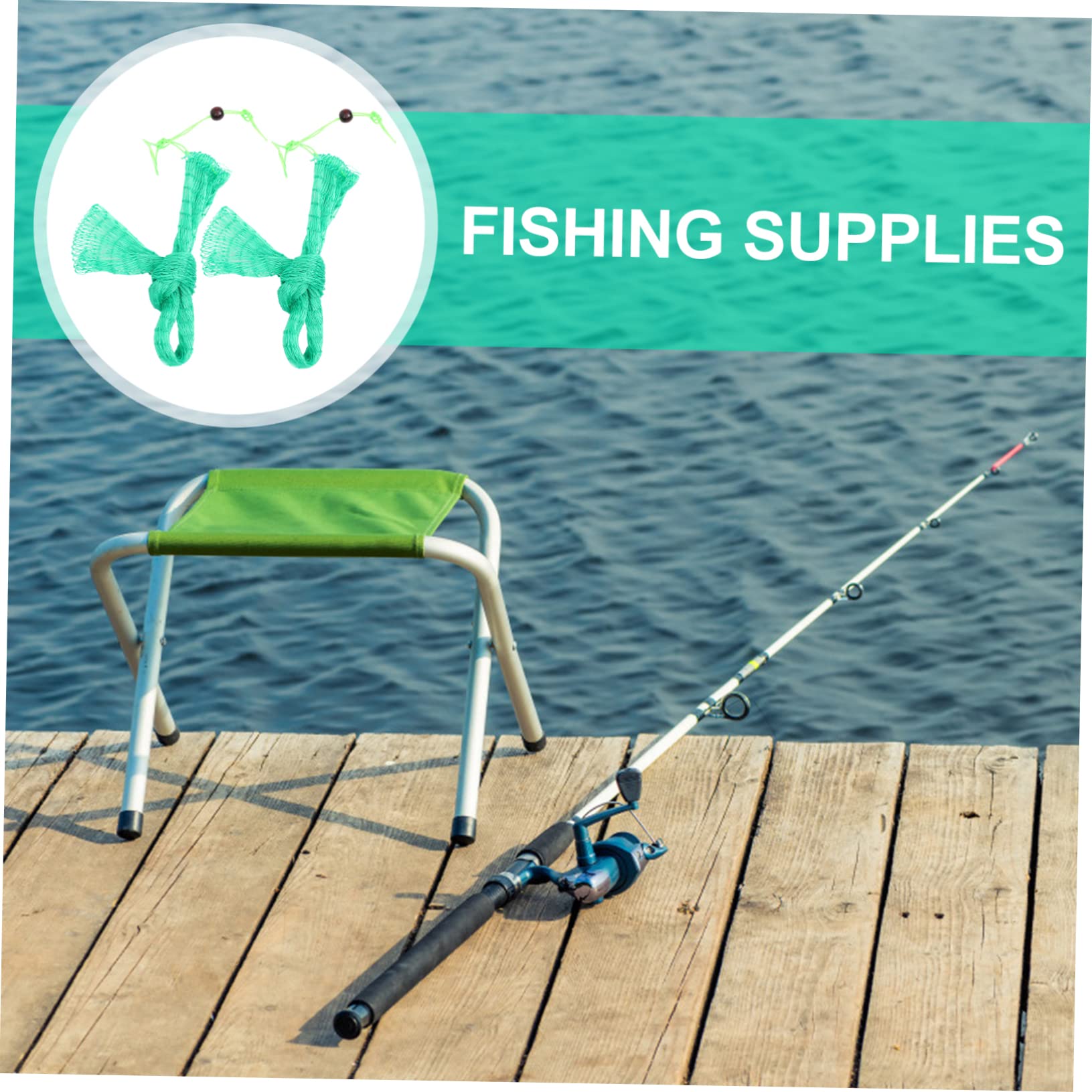 Sosoport 7 Juegos Bolsa De Red De Pesca Fischer Fisher Tanque Cangrejo Herramienta Pececillo Red De Pesca Duradera De a Sencilla Práctica De a Nylon Green 2 Piezas * 7