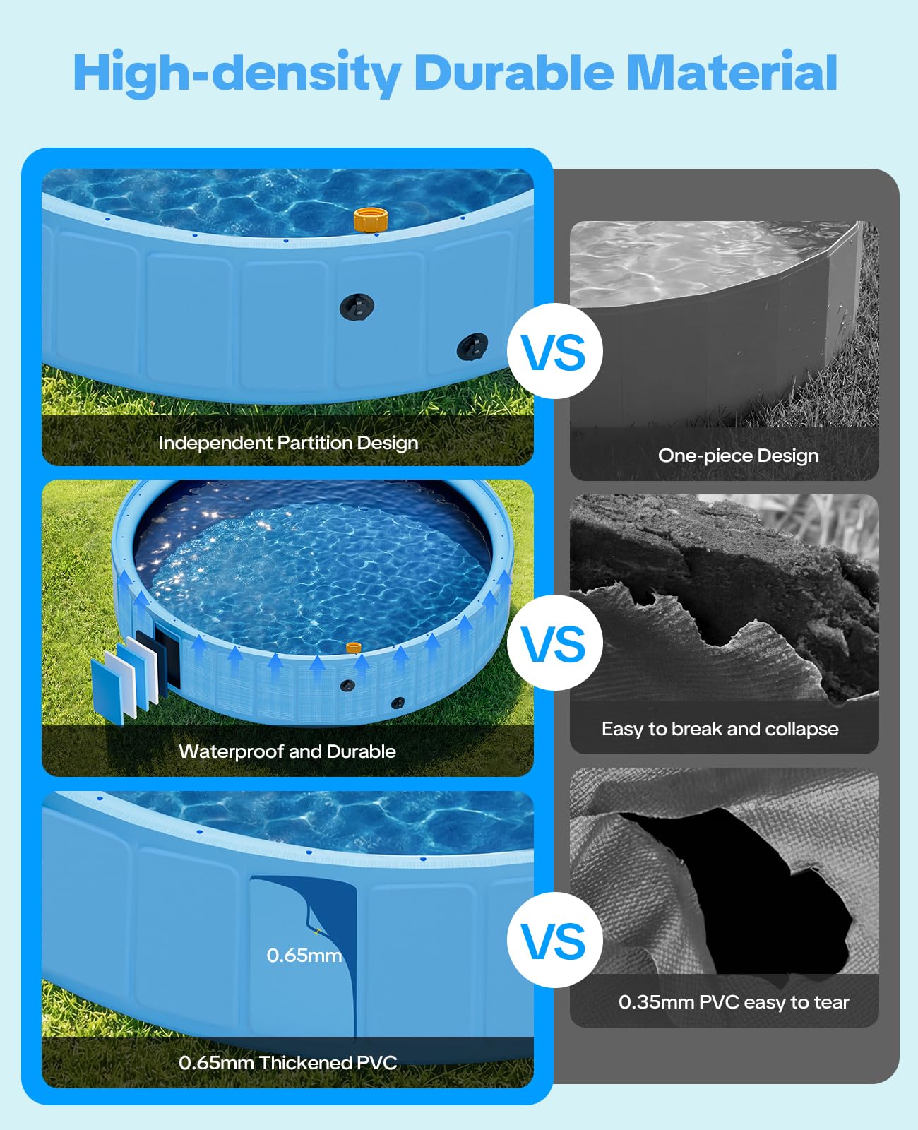 piscine chien de 160x30cm avec arroseur, Piscines Pliable pour Chiens de Grande Taille, 2-in-1 antidérapante piscine pour chien, piscine chien rigide idéale pour une utilisation dans un jardin