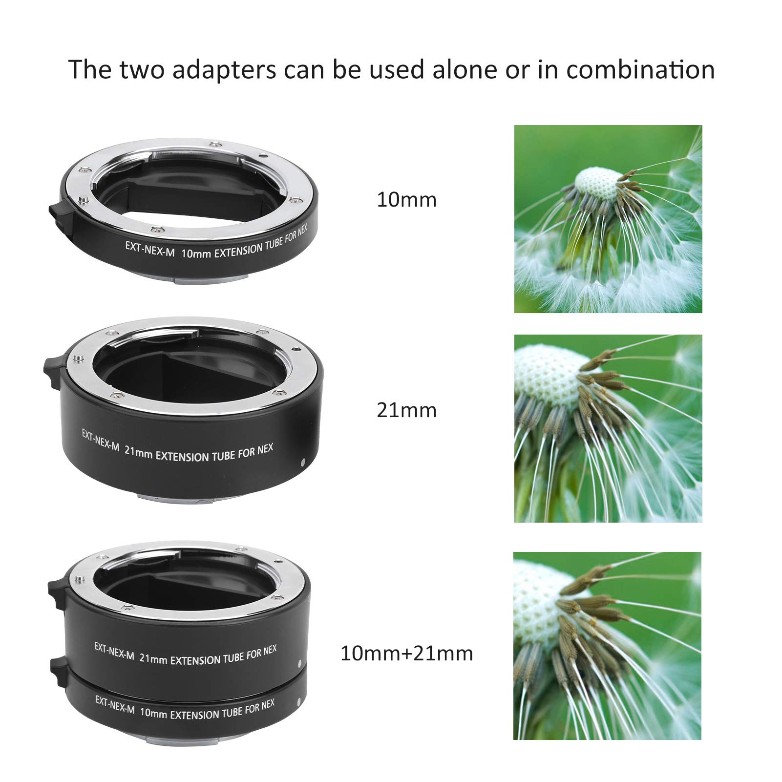 Mcoplus 10 mm 21 mm makro autofokus zbliżenie adapter pierścień do kamery Sony FE/E