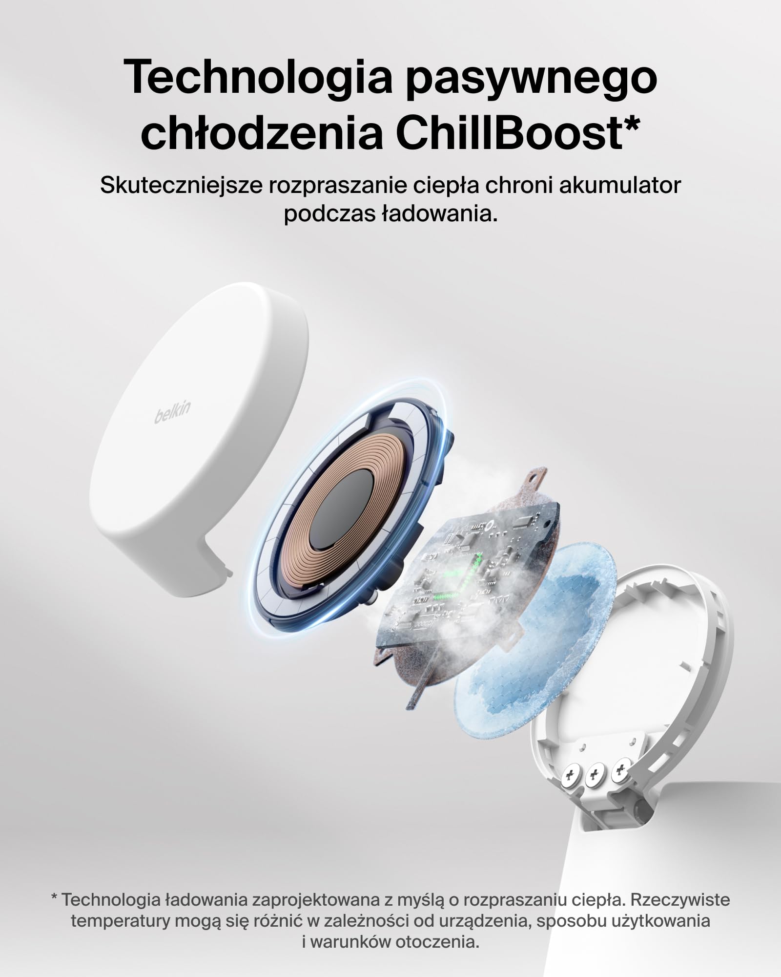 Belkin UltraCharge Bezprzewodowa Stacja Ładująca 3 w 1 z Qi2, 25 W – Biała | Ładowarka Magnetyczna do Urządzeń iPhone, Galaxy, Słuchawek i Smartwatchy, Certyfikat Qi2.2, Port USB-C, z Zasilaczem 45 W