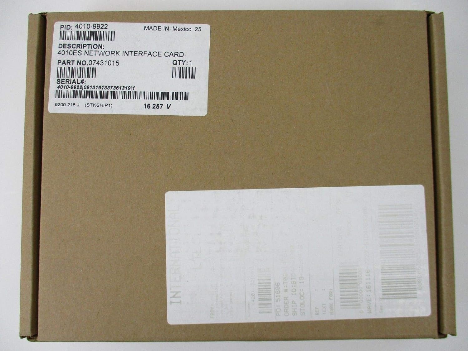 Packaging box for Simplex 4010-9922 4010ES Network Interface Card