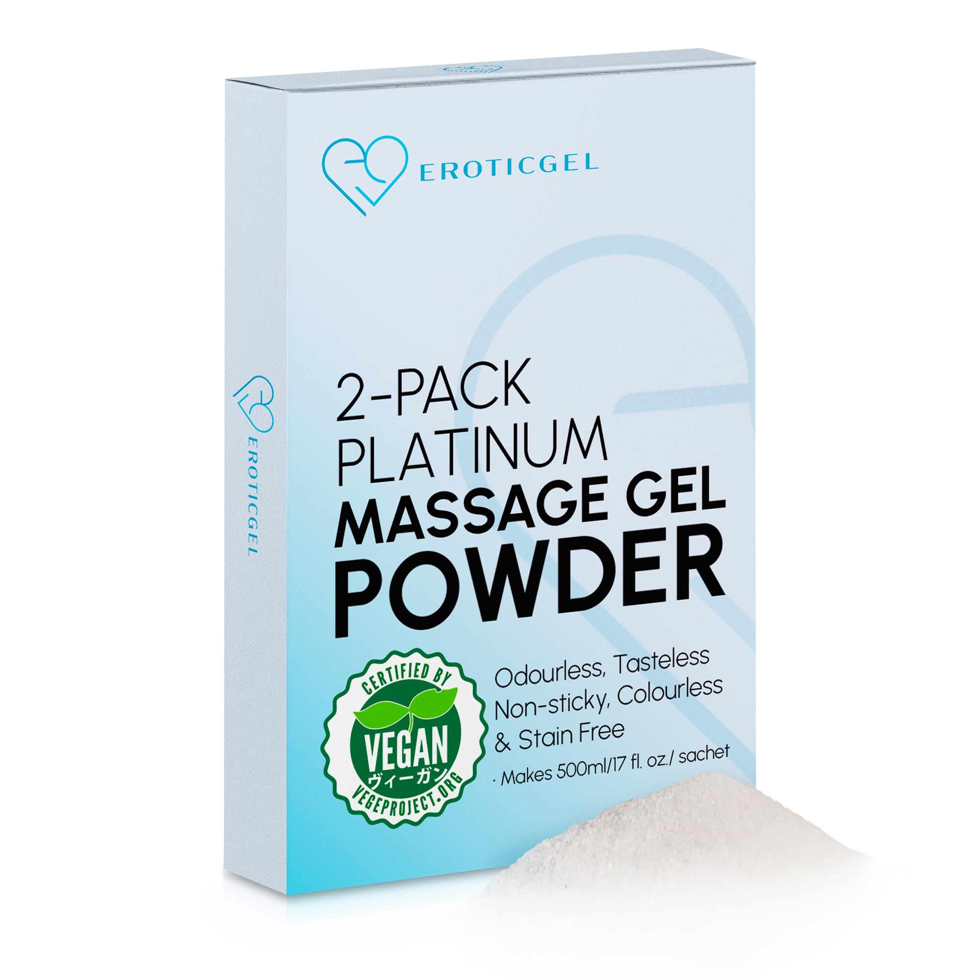 Premium Nuru Massage Gel Powder (Pack of 2) | 5g Travel Sachet Makes 500ml/ 16.9 fl oz | Made in Japan | Paraben & Glycerine Free