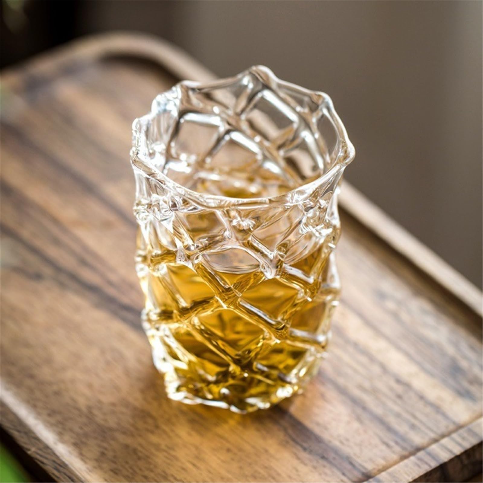 Glasbecher 10-Unzen-Trinkgläser aus klarem Borosilikatglas, elegante Gläser mit diamantförmiger Textur for Wasser, Eistee, Saft und Cocktails Küchenglaswaren