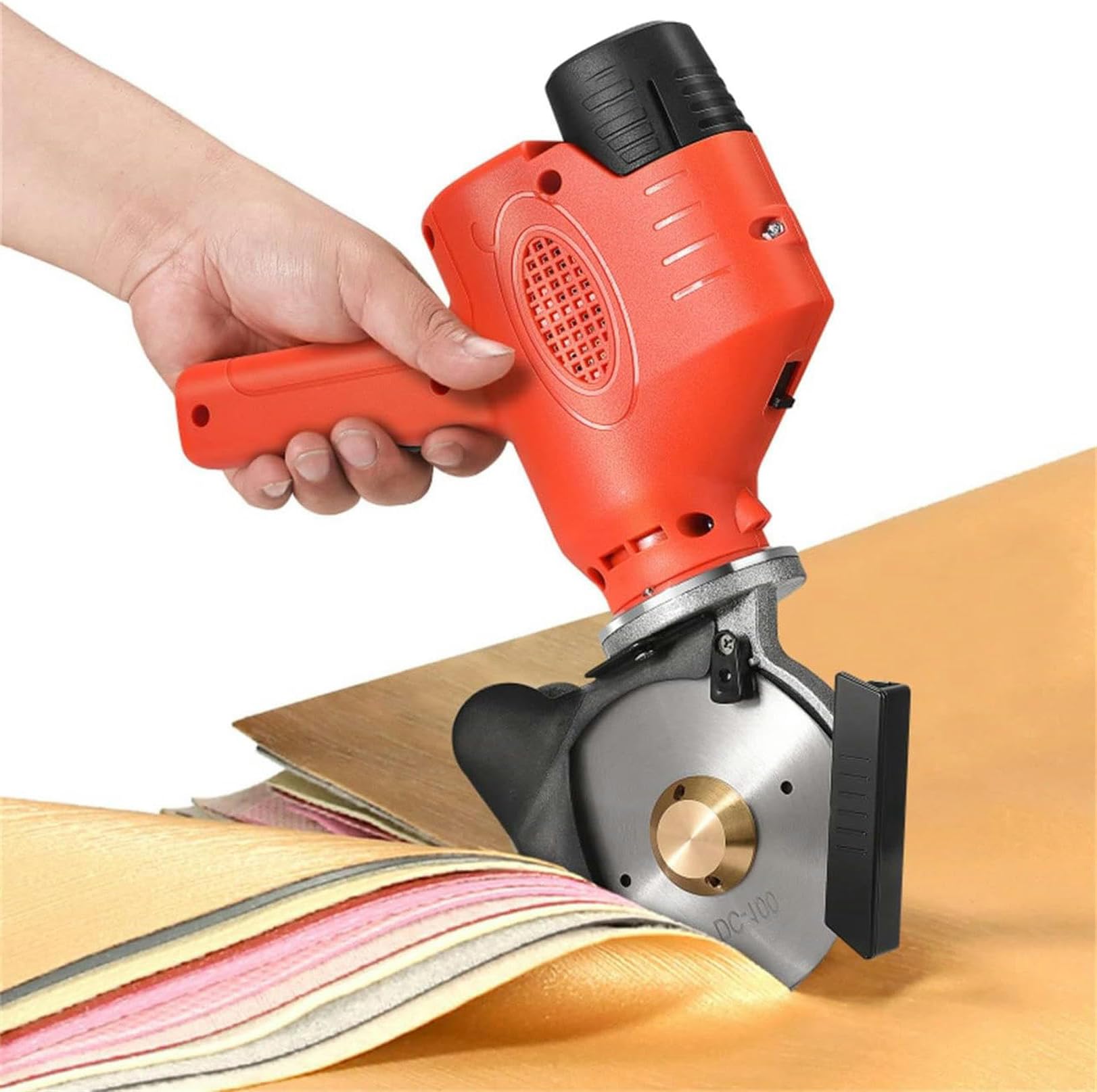Taglierina elettrica per tessuti, 100 mm, ricaricabile senza fili, con batteria da 2000 mAh, forbici rotanti elettriche per cucito, stoffa, pelle, macchina da taglio artigianale