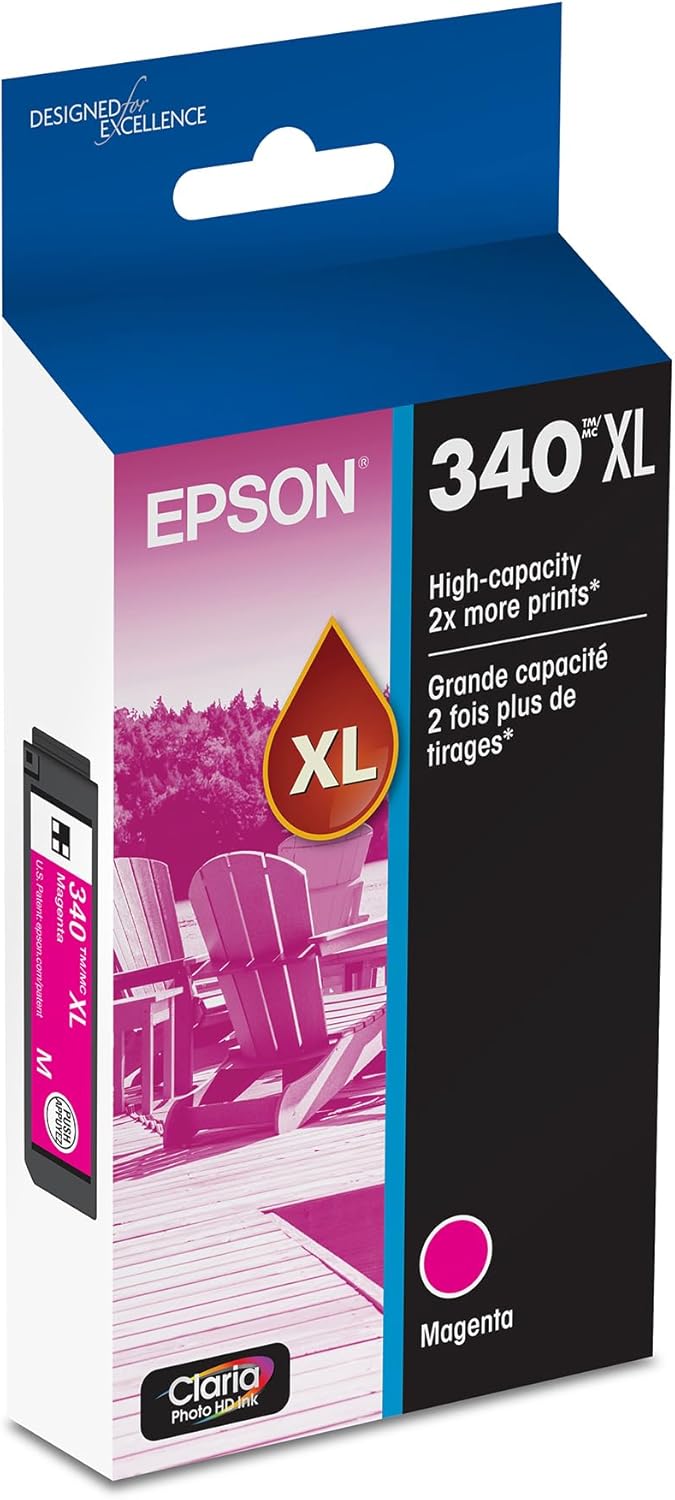 Epson 340 Claria Photo HD Ink High Capacity Magenta Cartridge (T340XL320-S) Works with Expression XP-8800