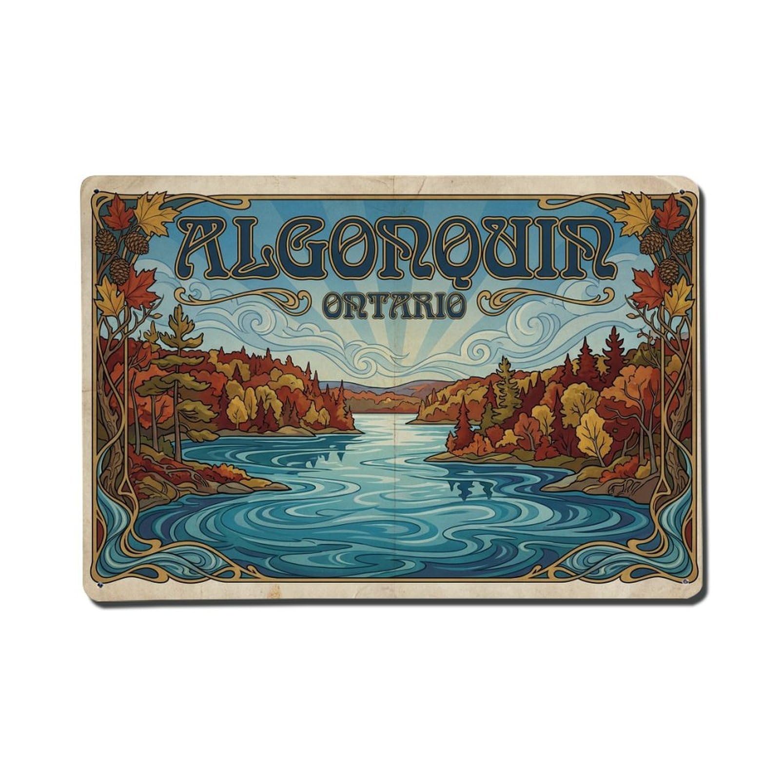 Cxhjca 8X12inch(20X30cm) Retro Travel Canada Algonquin Metal Tin Sign
