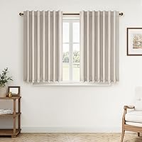 Vista 17 de Topfinel Cortinas Opacas y Cortinajes Marfil Crema de 84 Pulgadas de Largo, Beige con Pliegues Pinzados Completamente Opacas de Lino Natural