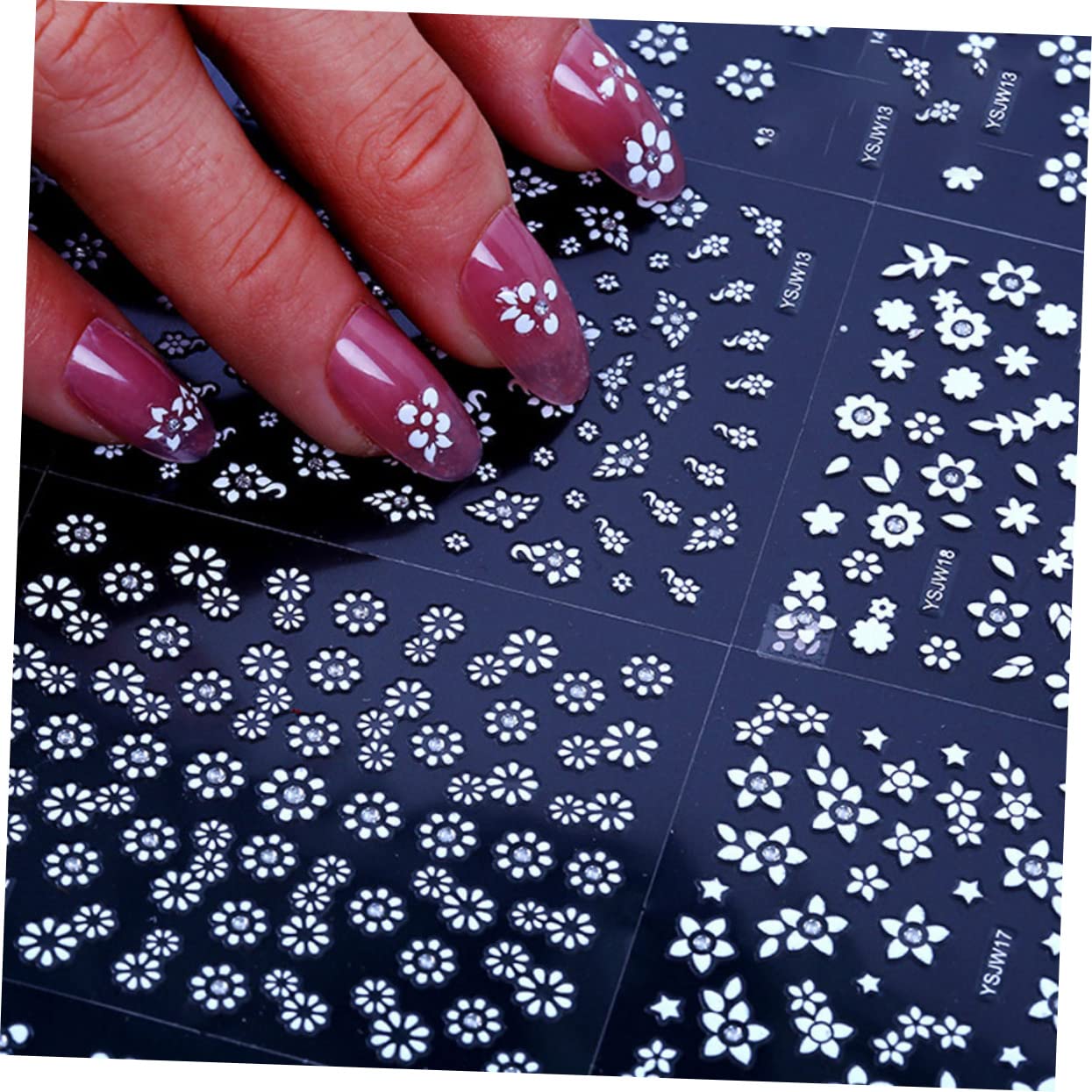 VICASKY 5 Set Adesivi Per Unghie Impermeabili Con Fiori Decorazioni Per Nail Art Adesivi Manicure Per Diy E Stile Unico 30 Fogli*5