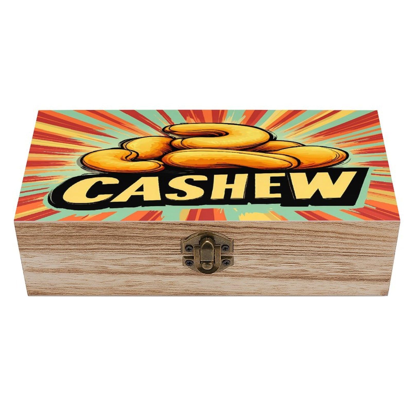 HLBSDM Vintage Cashew Wooden Storage Box with Front Clasp Vintage Keepsake Boxes for Jewelry Decorative Gift Ideas for Men Women