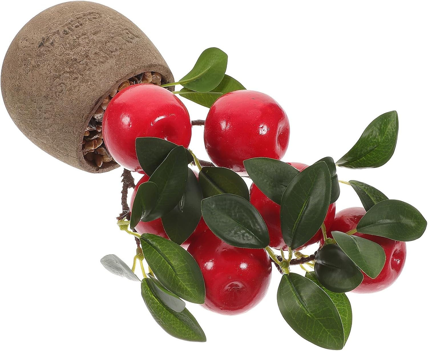 Wakauto Realistic Artificial Potted Fruit Tree, Faux Fruit Plant Decor for Home and Office, Decorative Potted Plant Ornament for Tabletop and Shelf Display