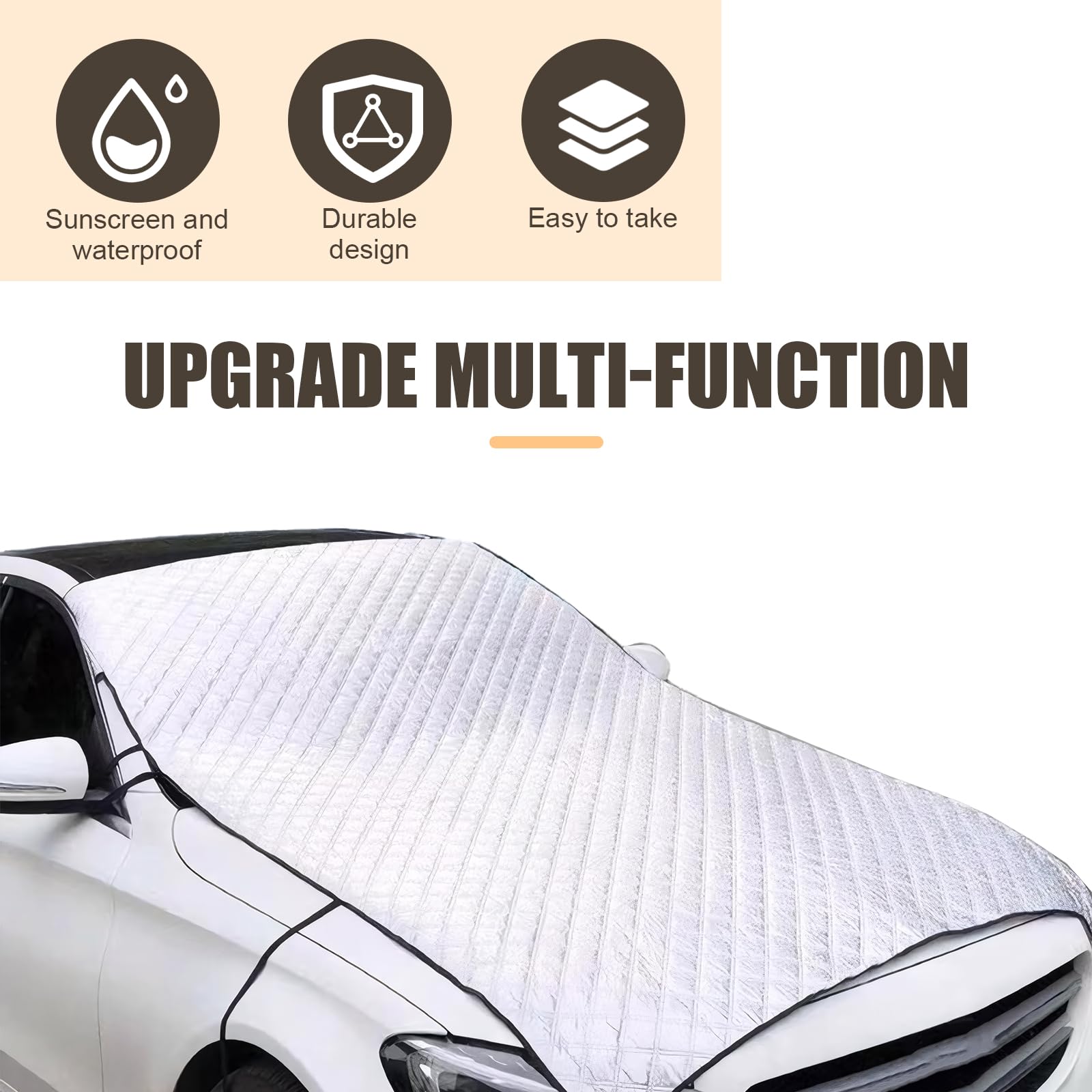 Car Windshield Cover for Ice and Snow Thickened Windproof Four-season Protection Waterproof Dustproof Frost-proof Portable Car Cloth Outdoor — view 3