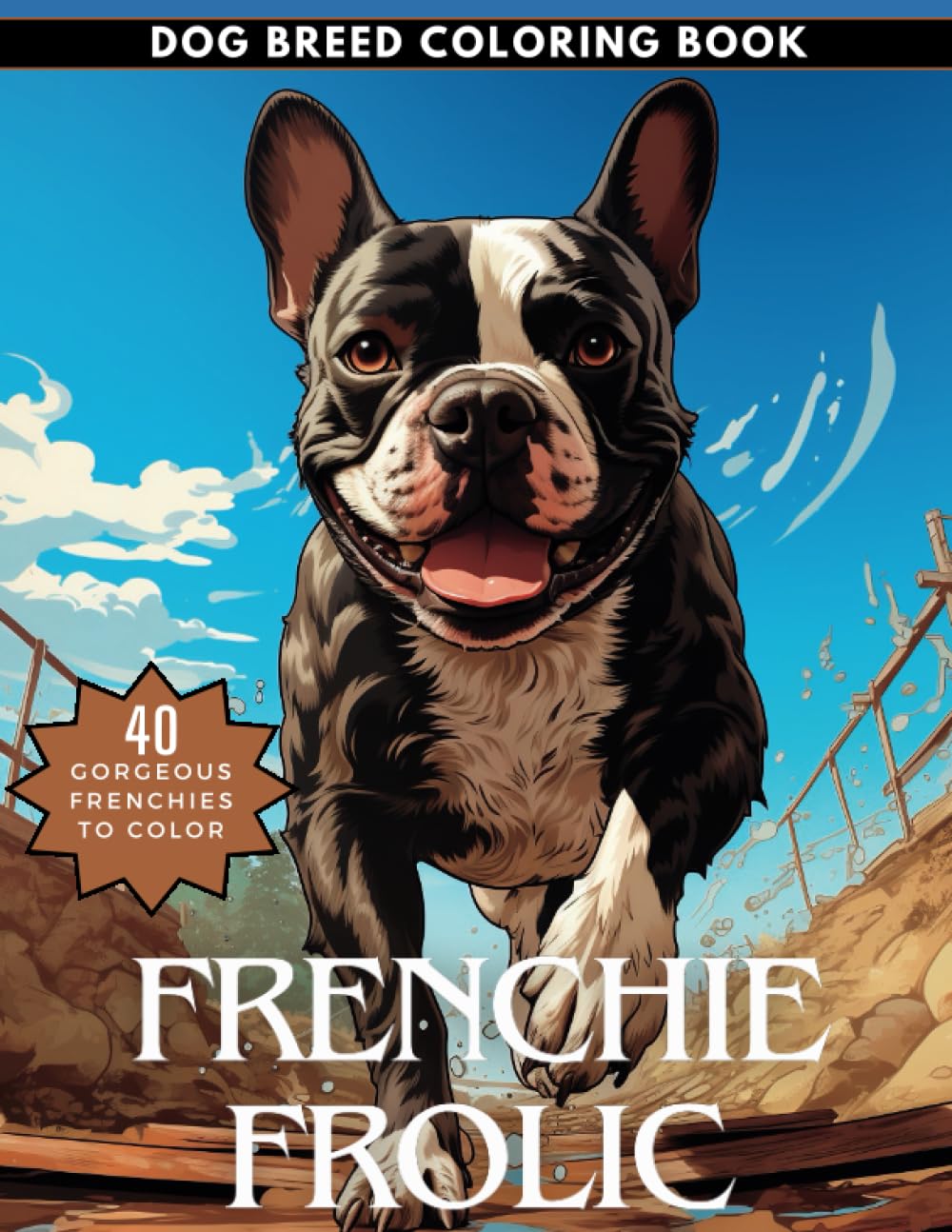 Frenchie Frolic Dog Coloring Book: Enjoy this Wonderful set of French Bulldog Coloring Pages for Adults and Teens (Wonderful Dog Breeds Coloring Books