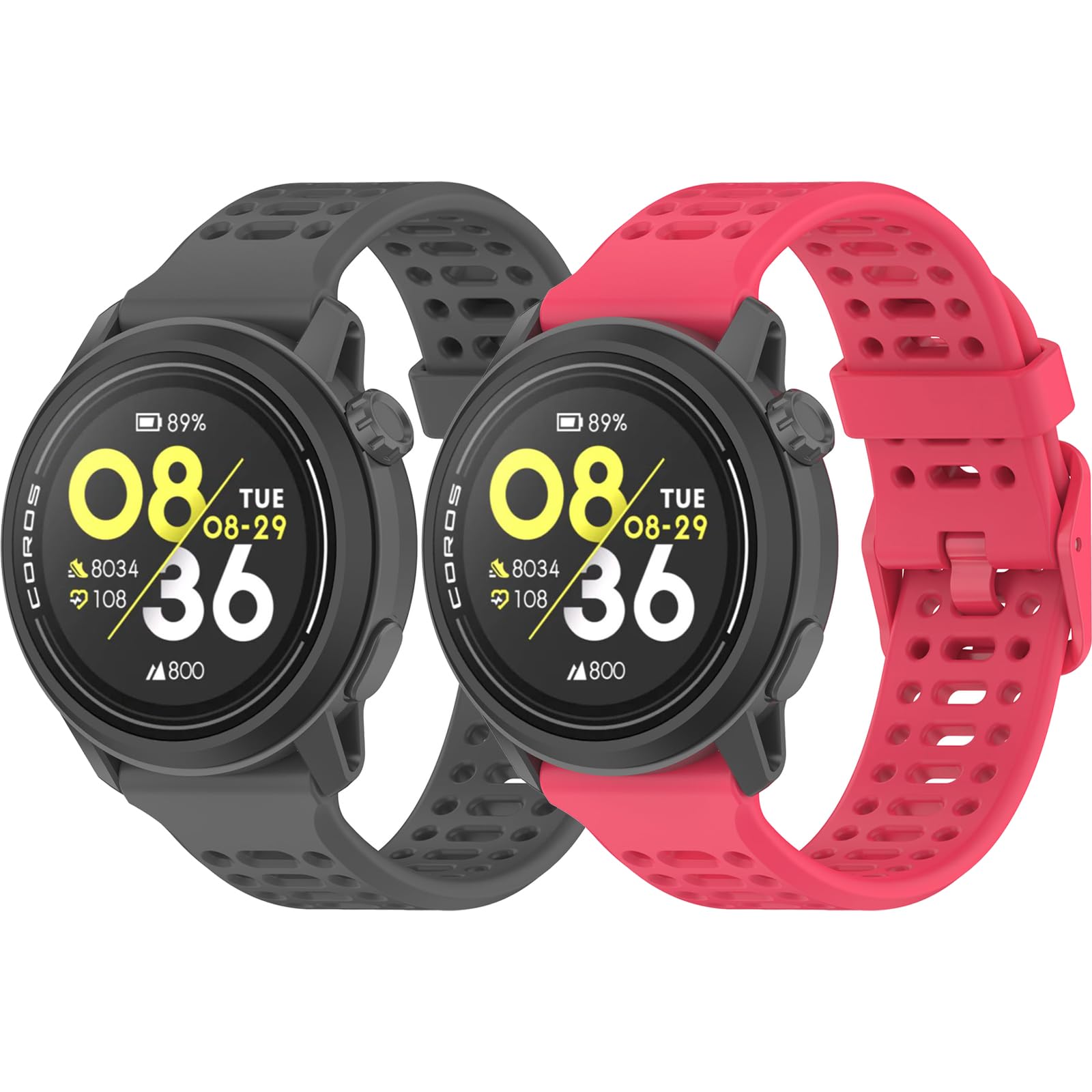 Harikiri 20mm Silicone Straps Compatible with COROS PACE 2/COROS APEX 2/COROS APEX 42mm for Men and Women