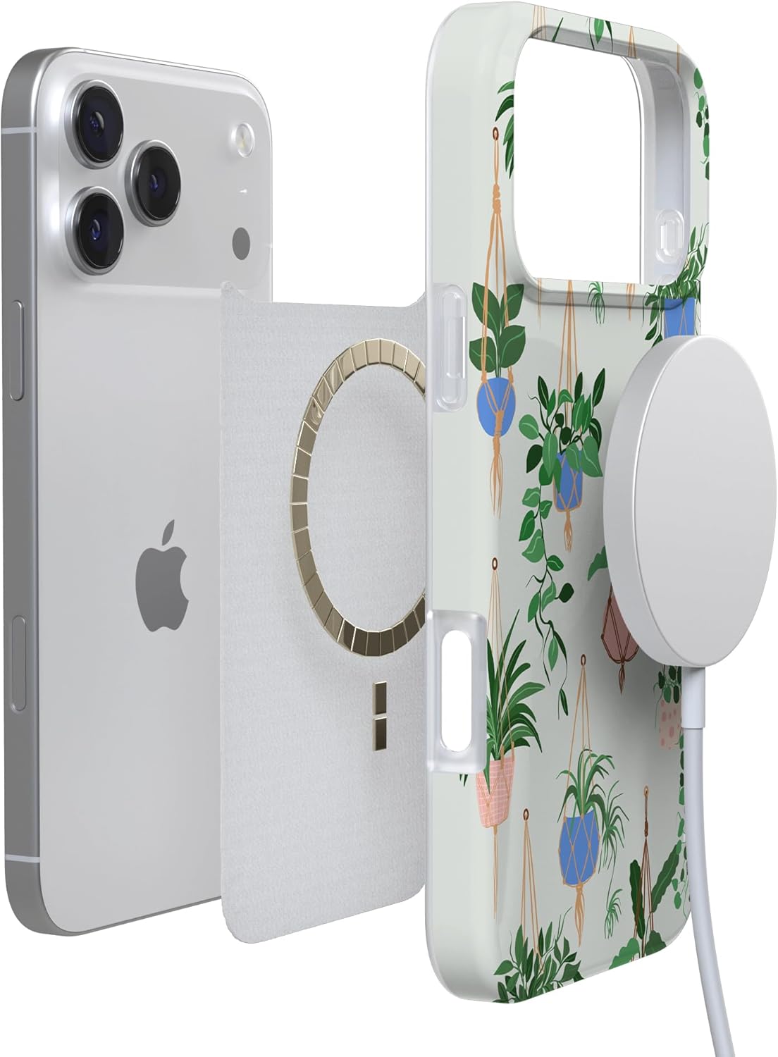 Casely iPhone 17 Pro Max Case | Hanging Around | Potted Plants Floral | Compatible with MagSafe | Classic Ultra Slim Design