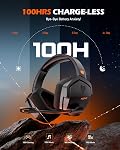 NUBWO G06 Dual Wireless Gaming Headset with Microphone for PS5, PS4, PC, Mobile, Switch: 2.4GHz Wireless + Bluetooth - 100 Hr Battery - 50mm Drivers - Orange