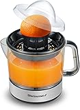 Elite Gourmet ETS623 BPA-Free Electric Citrus Juicer, Compact, Large Volume, Pulp Control, Oranges, Lemons, Limes, Grapefruits with Easy Pour Spout, 24oz, Black/Stainless Steel