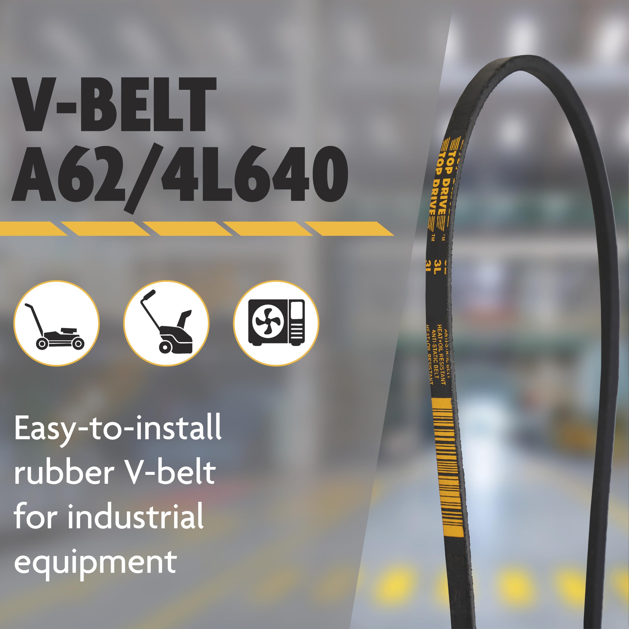 Top Drive A62/4L640, A/4L, Classic Wrapped V Belt, 1/2" x 64" — Amazon image 2