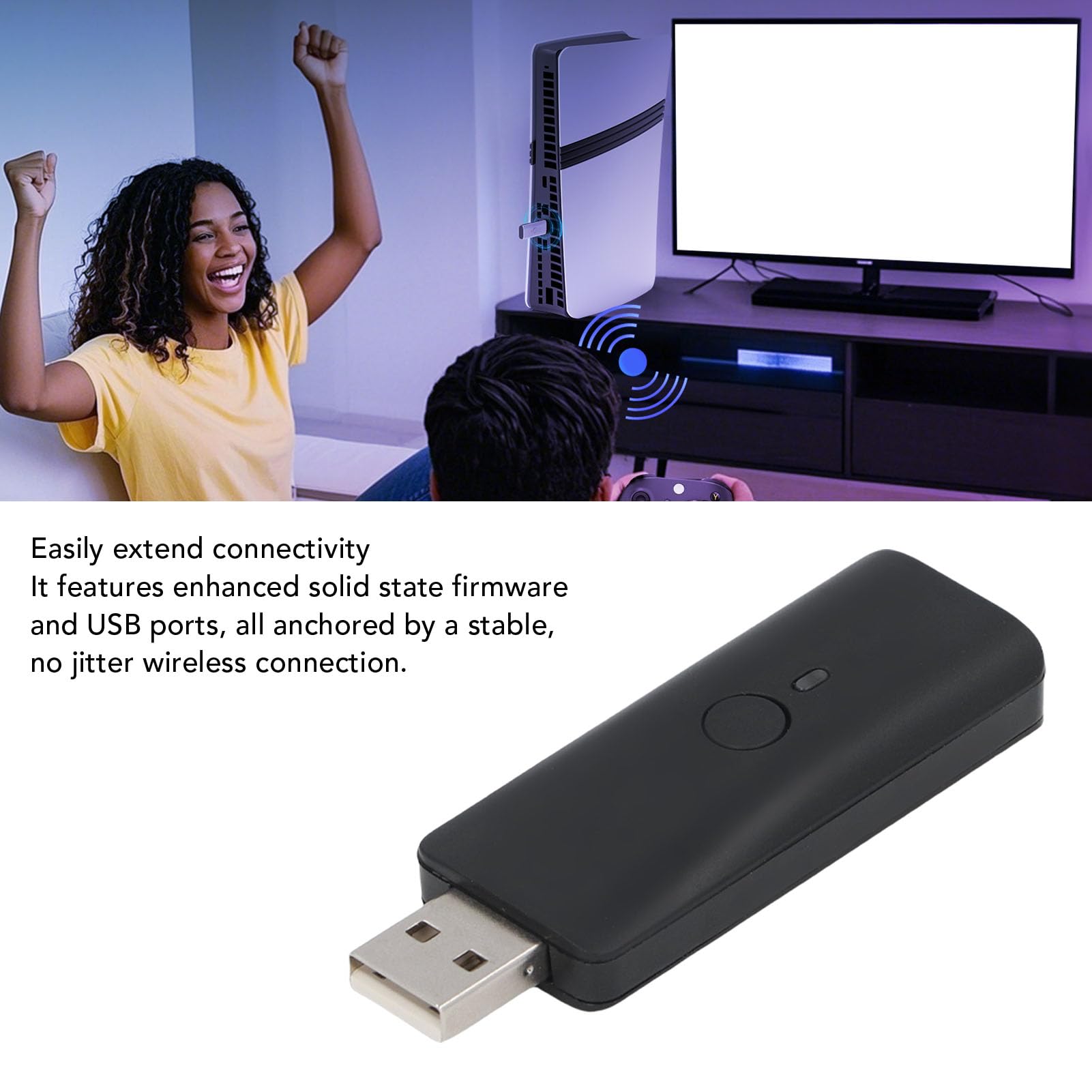 Jiawu Adapter Kontrolera Bezprzewodowego Ulepszona Funkcja Remap dla Kontrolerów USB Plug and Play dla Series X/S, Series 2, Pro, Mote” Pasuje do Komputerów z Systemem i Telefonów z Systemem